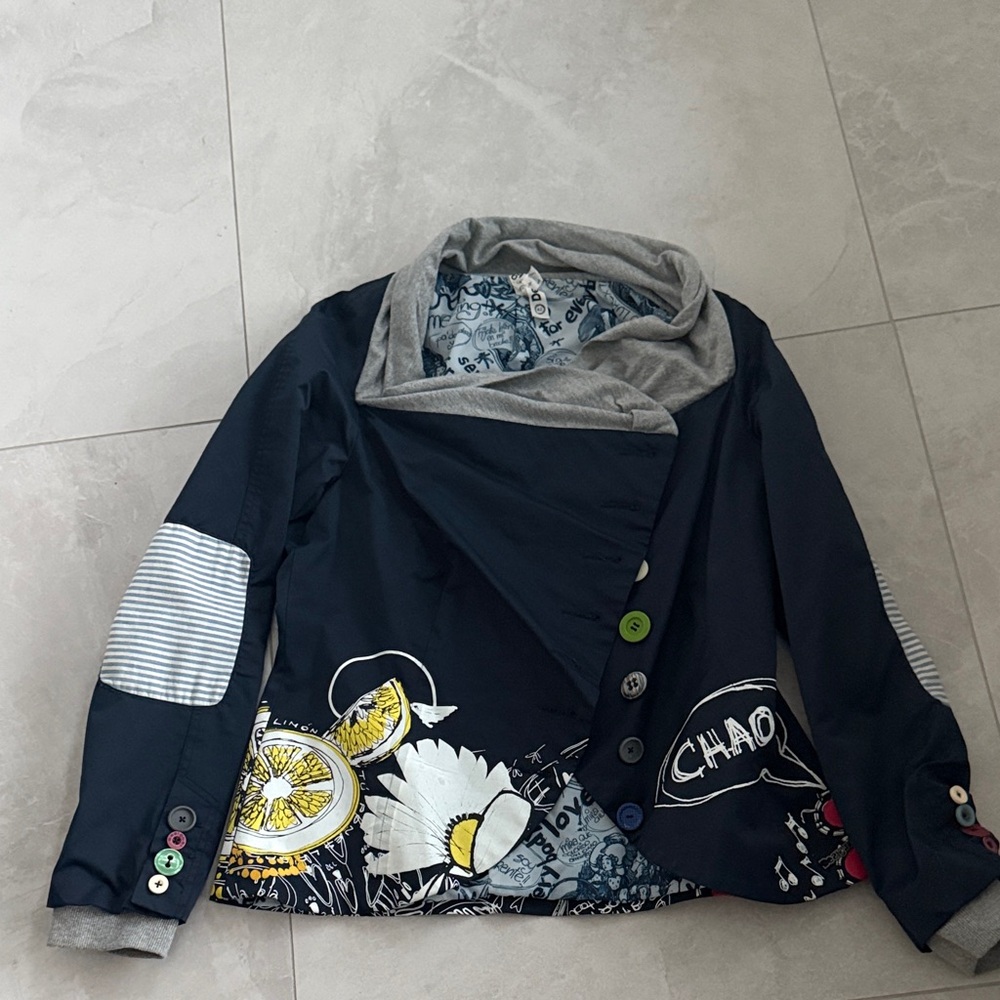 Desigual women Blazer with Floral and Graphic Accents